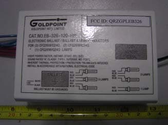 Electronics Ballast - FCC ID QRZGPLEB326 - Goldpoint Int'l Limited (3)