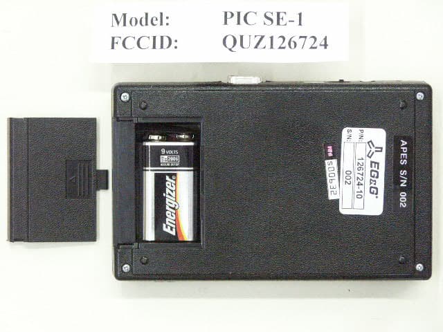 Personal ID Credential Field Distrubance Sensor - FCC ID QUZ126728 - EG&G Technical Services, Inc