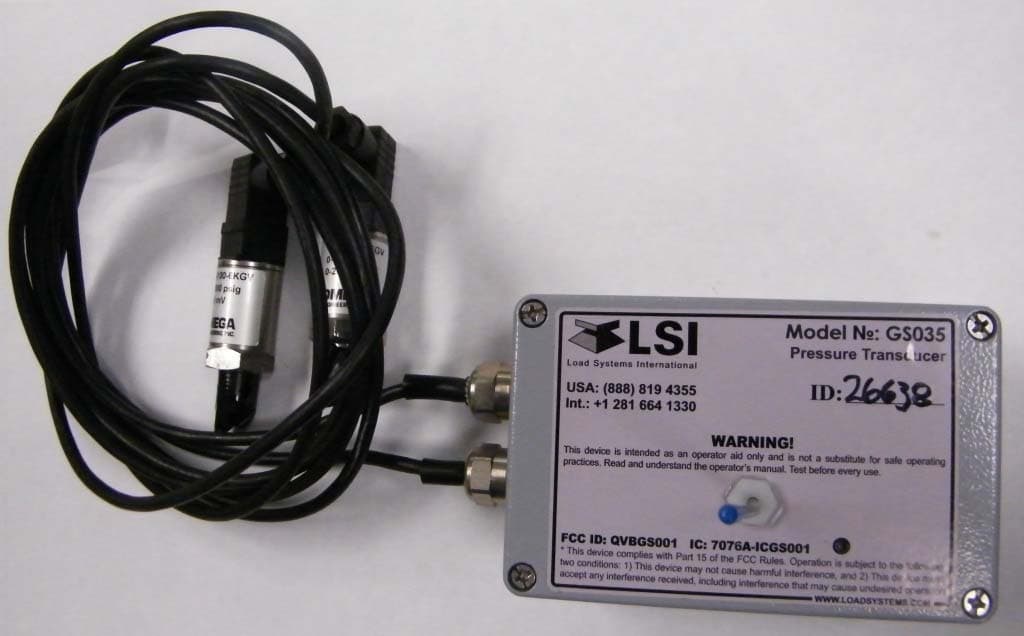 GS012: Angle Length Sensor; GS035: Pressure Transducer - FCC ID QVBGS001 - Load Systems International, Inc.