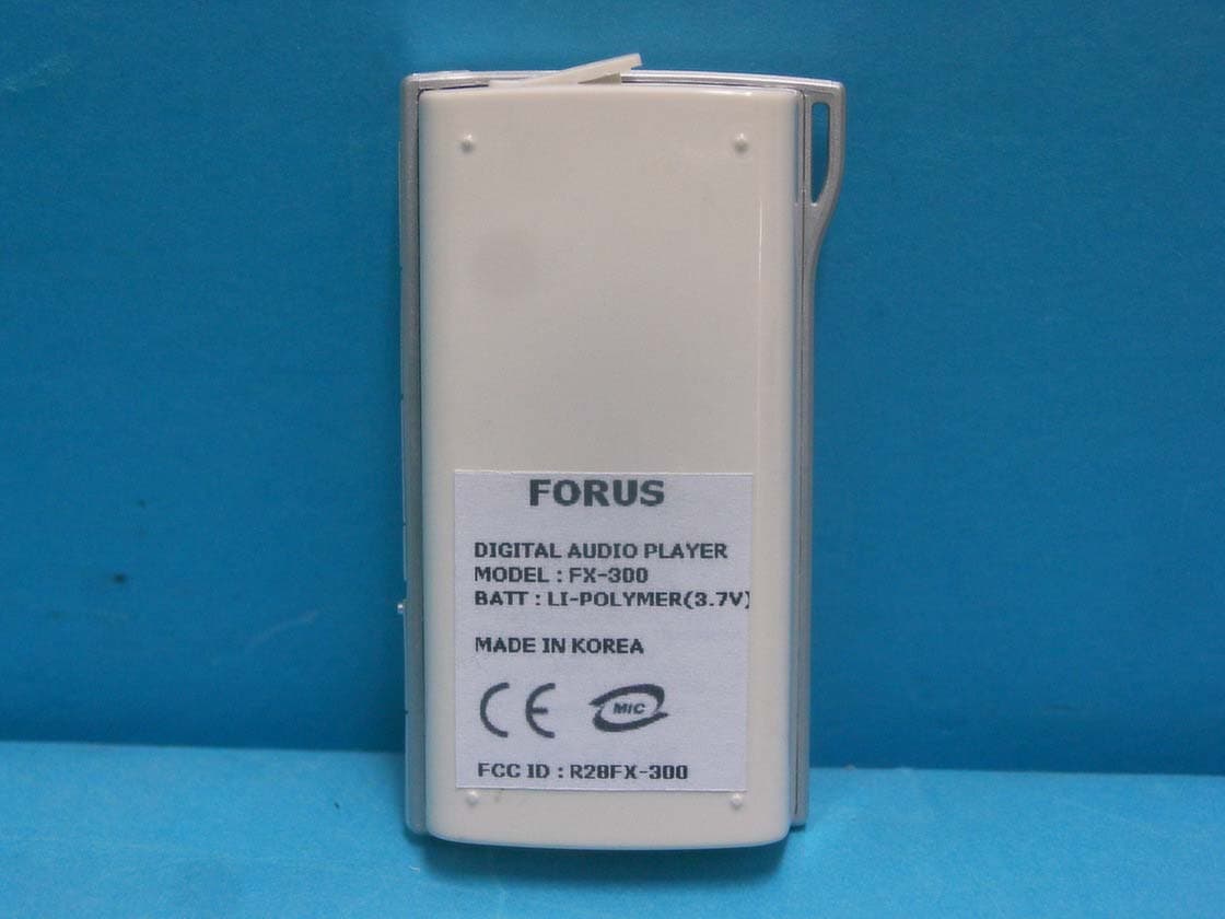 Digital Audio Player - FCC ID R28FX-300 - Forus Electronics Co., Ltd.