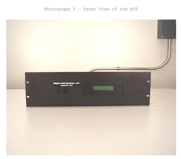 EAS ENCODER/DECODER - FCC ID R8VDASDEC-1EN - Digital Alert Systems, Inc.