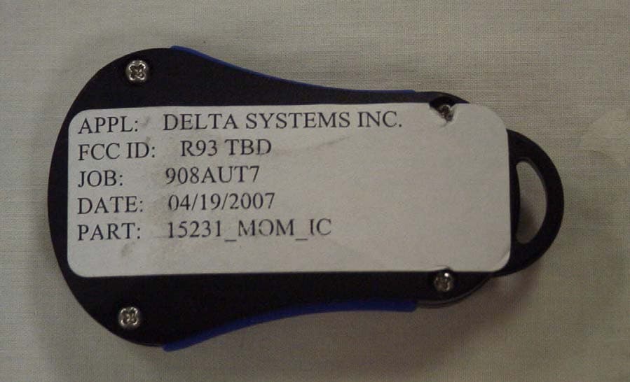 915MHz Transmitter - FCC ID R932039010 - Delta Systems INC. (2)