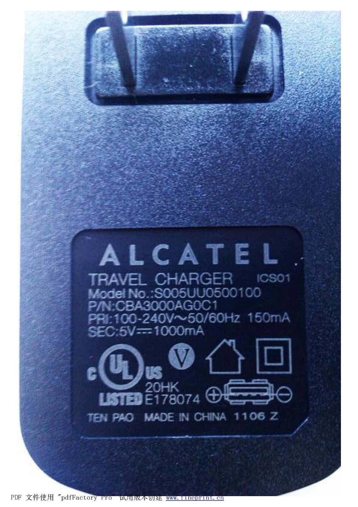 HSDPA/UMTS dual band / GSM four bands mobile phone - FCC ID RAD170 - TCT Mobile Limited