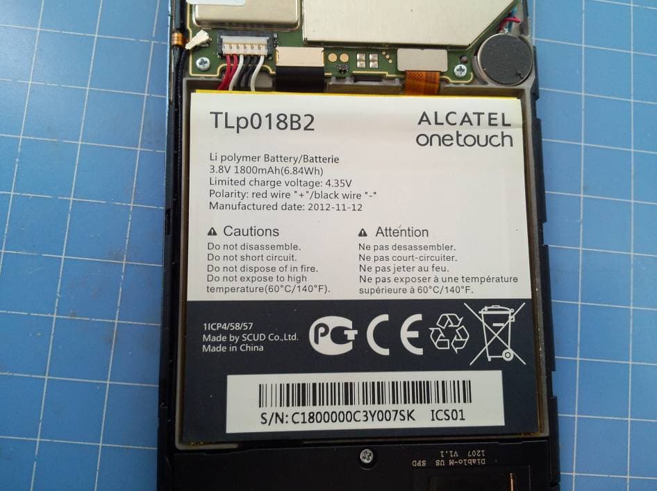 HSDPA/HSUPA/UMTS dual band / GSM quad bands mobile phone - FCC ID RAD313 - TCT Mobile Limited (3)