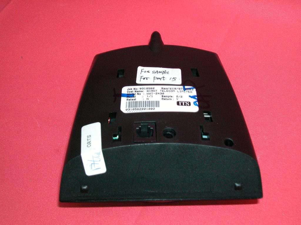 2.4GHz 40 Channel Analog Modulation Cordless Phone - FCC ID RAQOL2430 - Giant Telecom Limited