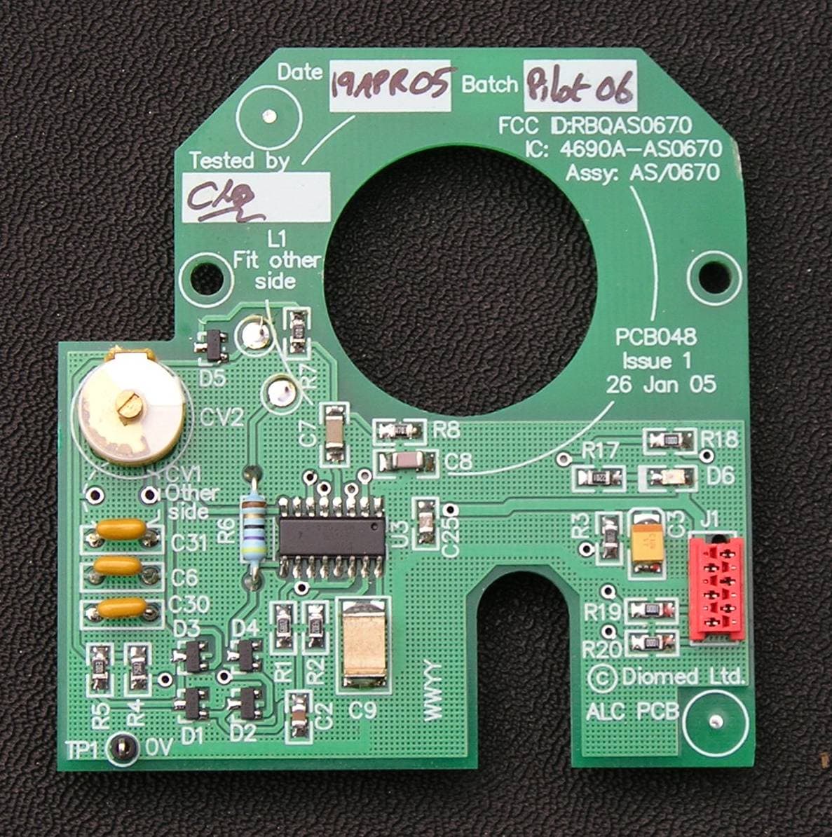 Diomed RFID Module type AS/0670 - FCC ID RBQAS0670 - AngioDynamics UK Limited