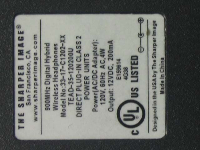 900 MHz Wireless Headphone System - Transmitter - FCC ID REDHP3390-001T - Classic Tech Development Ltd
