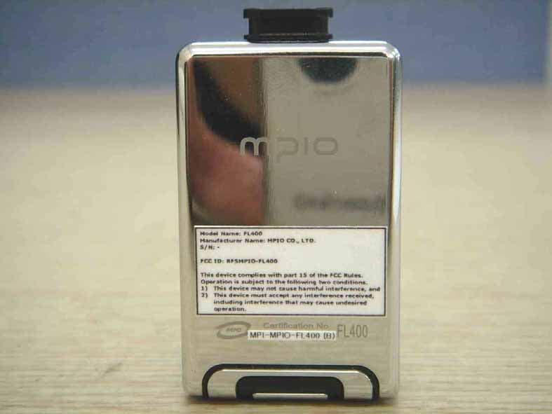 MP3 Player - FCC ID RFSMPIO-FL400 - DigitalWay Co., Ltd.