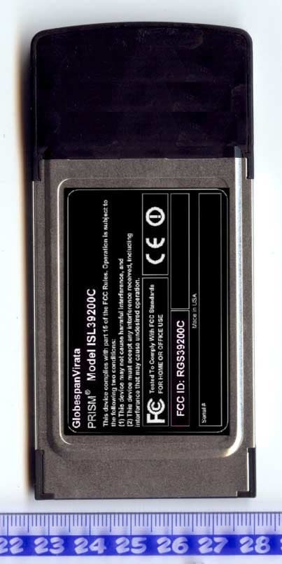 2.4/5 GHz IEEE 802.11g/a WLAN Cardbus card - FCC ID RGS39200C - Conexant Systems B.V. (1)