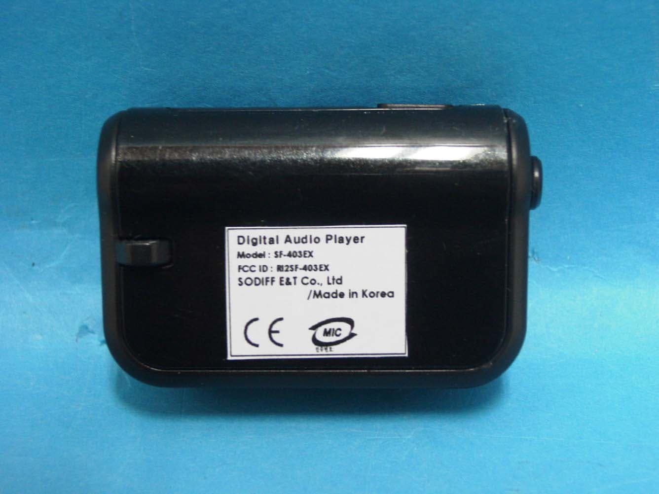 Digital Audio Player - FCC ID RI2SF-403EX - Sodiff E&T Co., Ltd. (2)