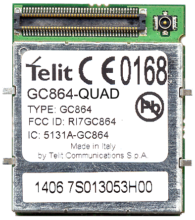 Quad-Band GSM/GPRS module - Type: GC864 - FCC ID RI7GC864 - Telit Communications S.p.A.
