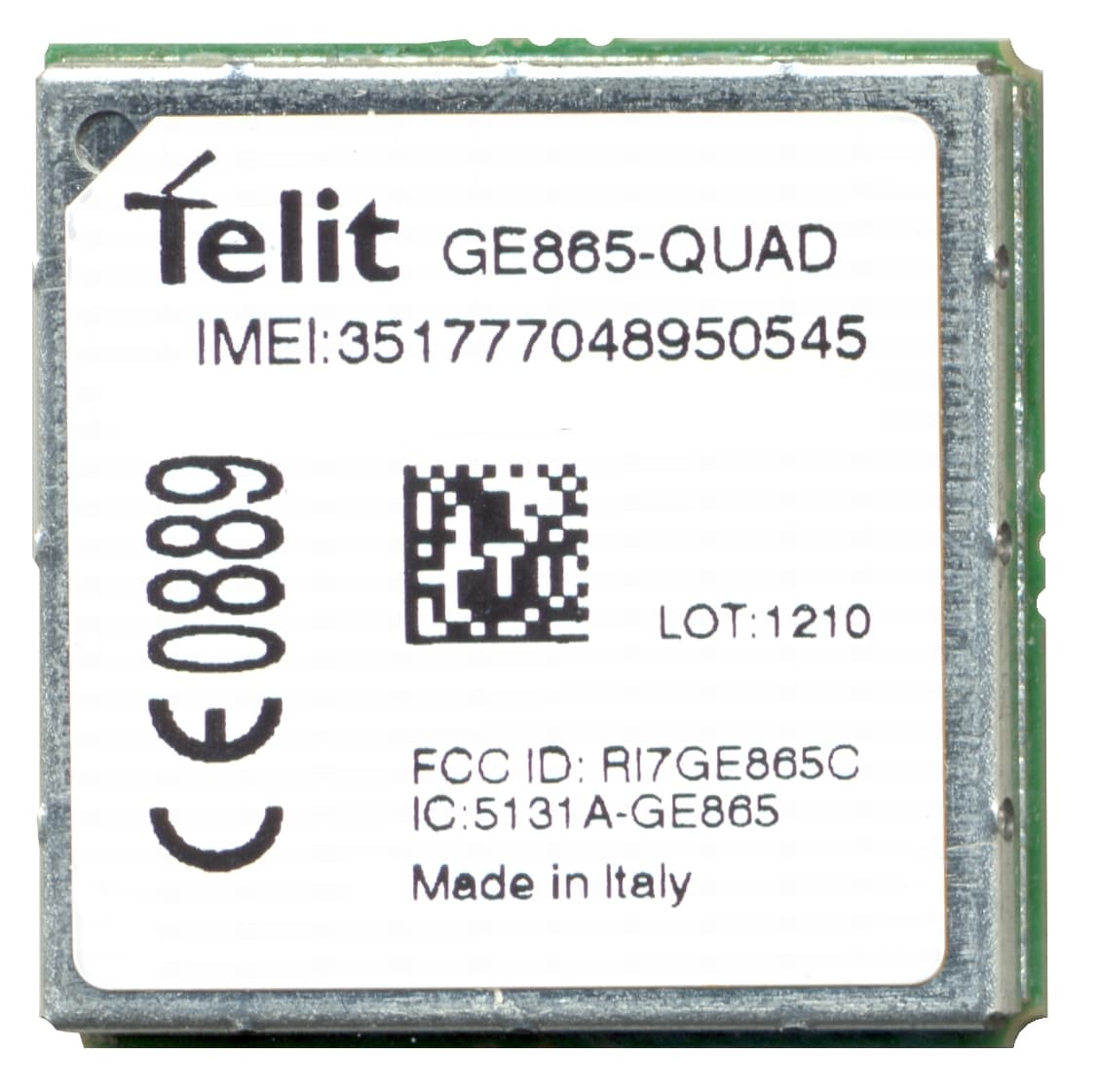 Quadband GSM/ GPRS Module - FCC ID RI7GE865C - Telit Communications S.p.A.