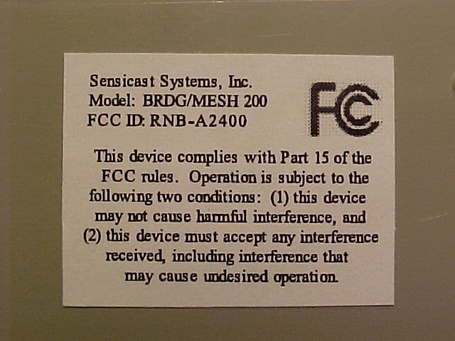 Networking Device - FCC ID RNB-A2400 - Sensicast Systems, Inc.