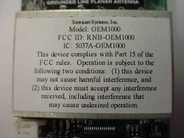Transceiver Module - FCC ID RNB-OEM1000 - Sensicast Systems, Inc.