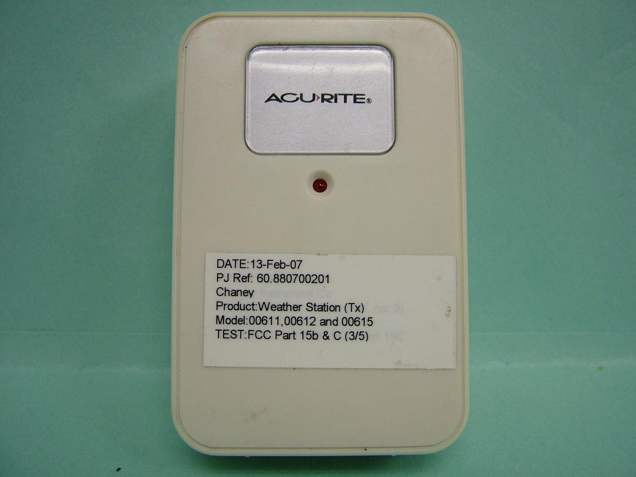 Wireless Sensor for Weather Station - FCC ID RNERF100MTX - Chaney Instrument Co. (2)