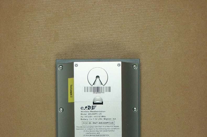 Wireless Weather Station - FCC ID RNT-WS300PCUS - eQ-3 Limited