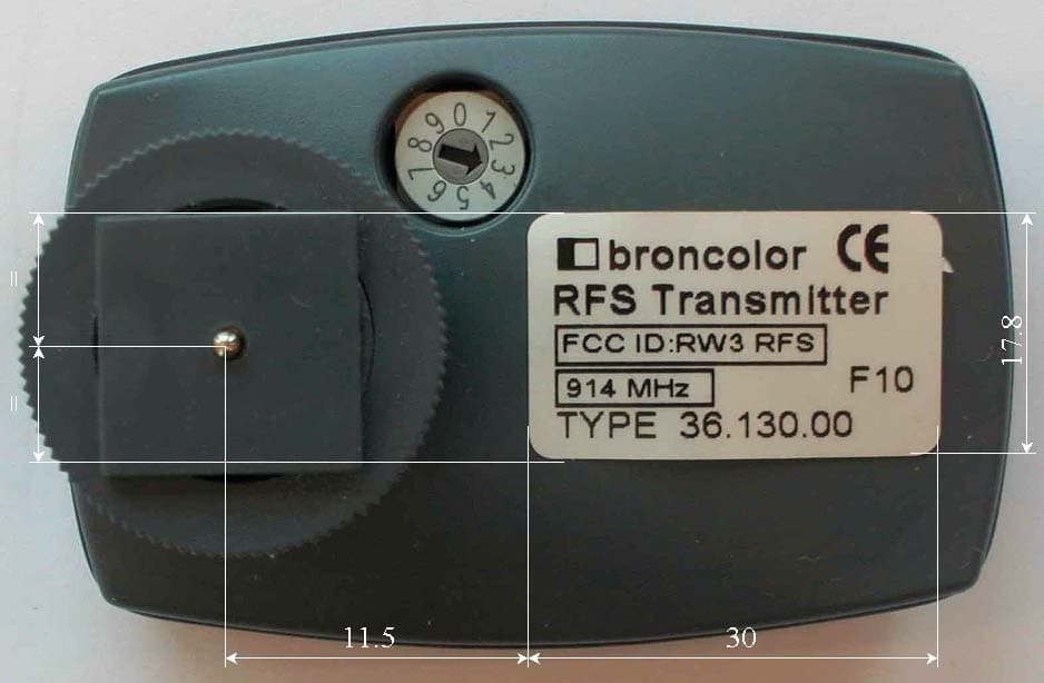 RFS Transmitter - FCC ID RW3RFS3 - Bron Elektronik AG