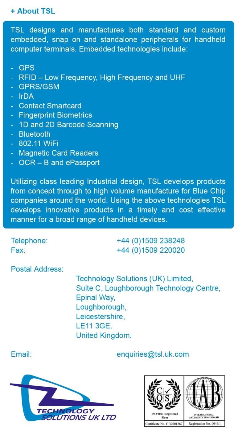 UHF RFID Reader - FCC ID S6J-1116 - Technology Solutions (UK) Ltd