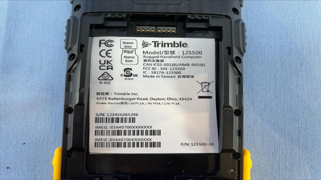 Rugged Handheld Computer - FCC ID S9E-125500 - Trimble Inc.