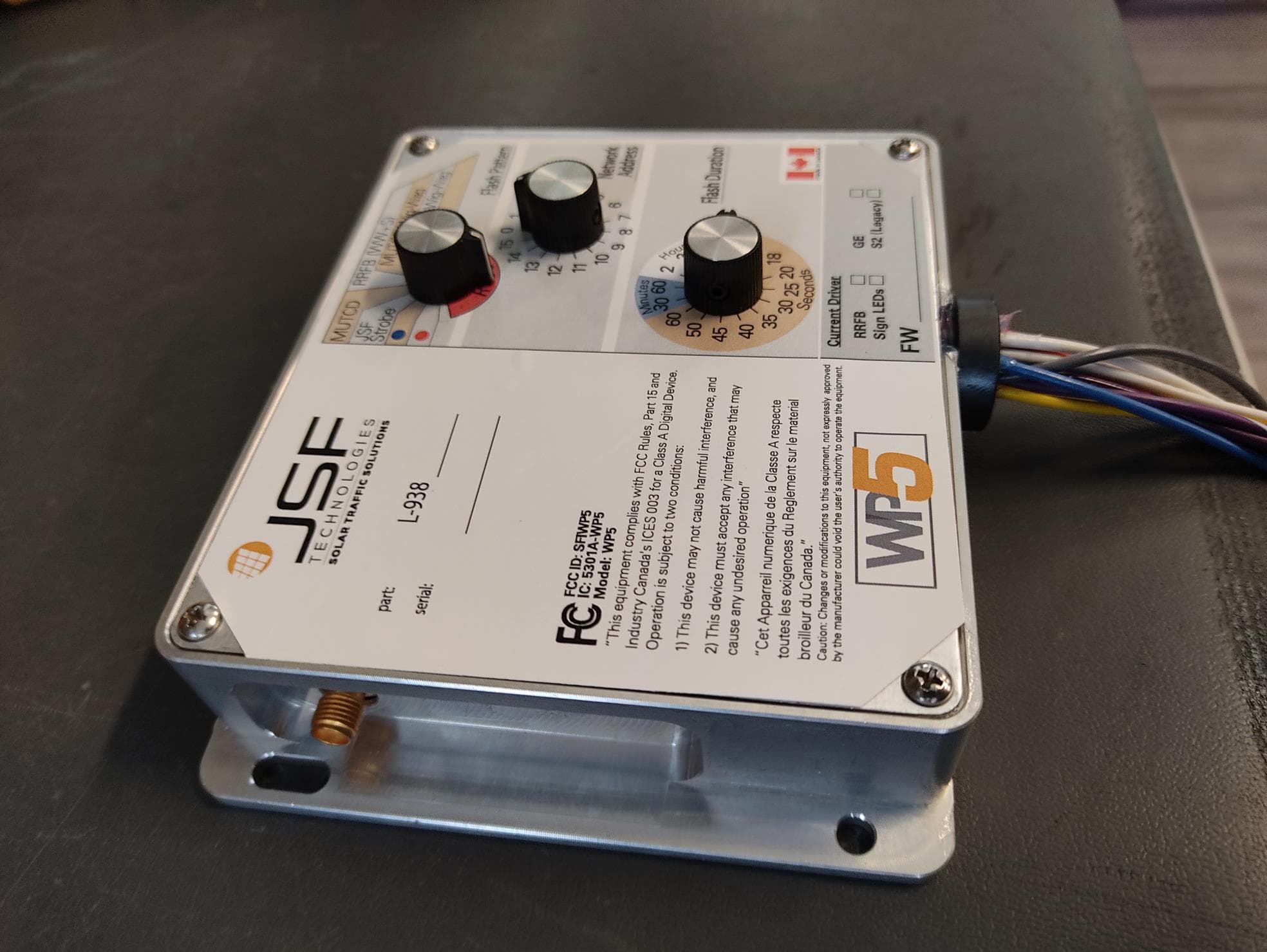 The WP5 is a control module designed for wireless RF communication between other JSFT devices. Applications include crosswalk beacons and warning lights activated via contact-closure relay such as a push-button, sensor, and other devices. - FCC ID SFIWP5 - JSF Technologies (4)