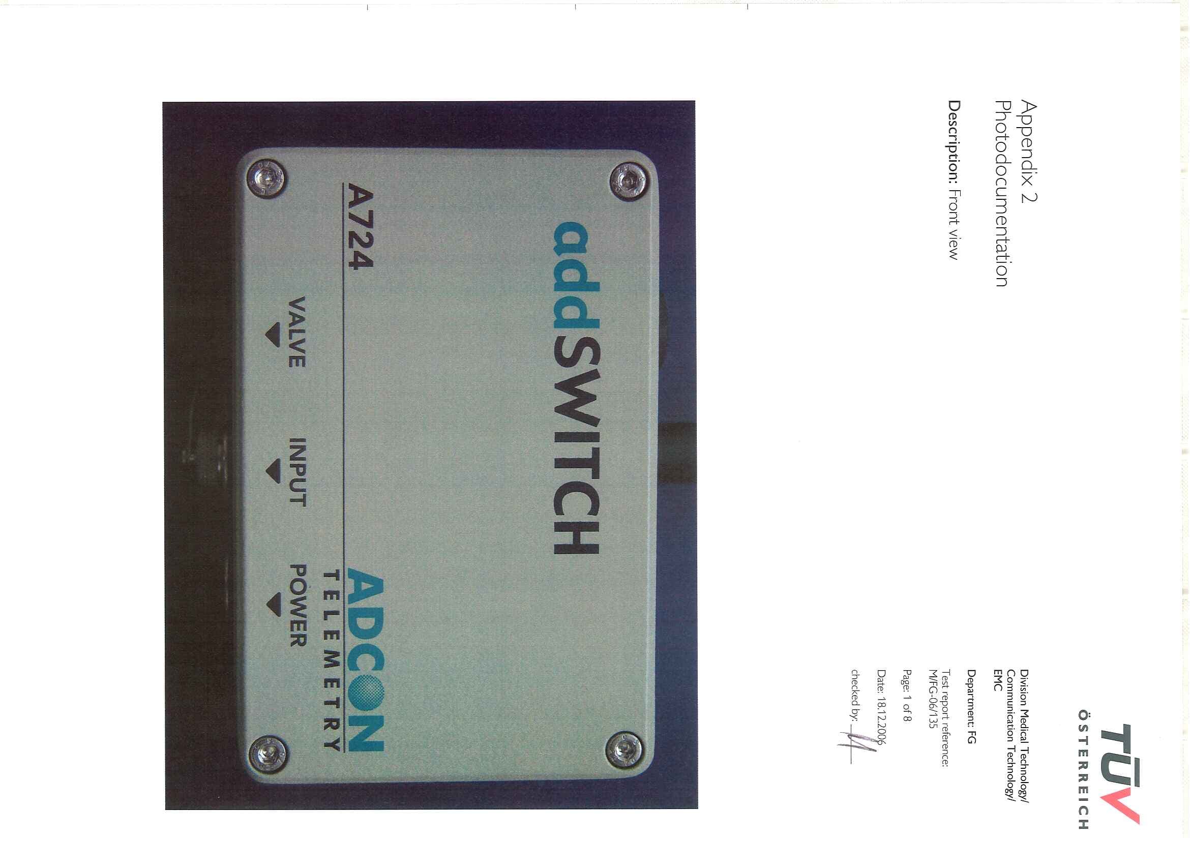 Telemetry transceiver - FCC ID SHXA724 - Ott Hydromet GmbH Business Unit Adcon Telemetry