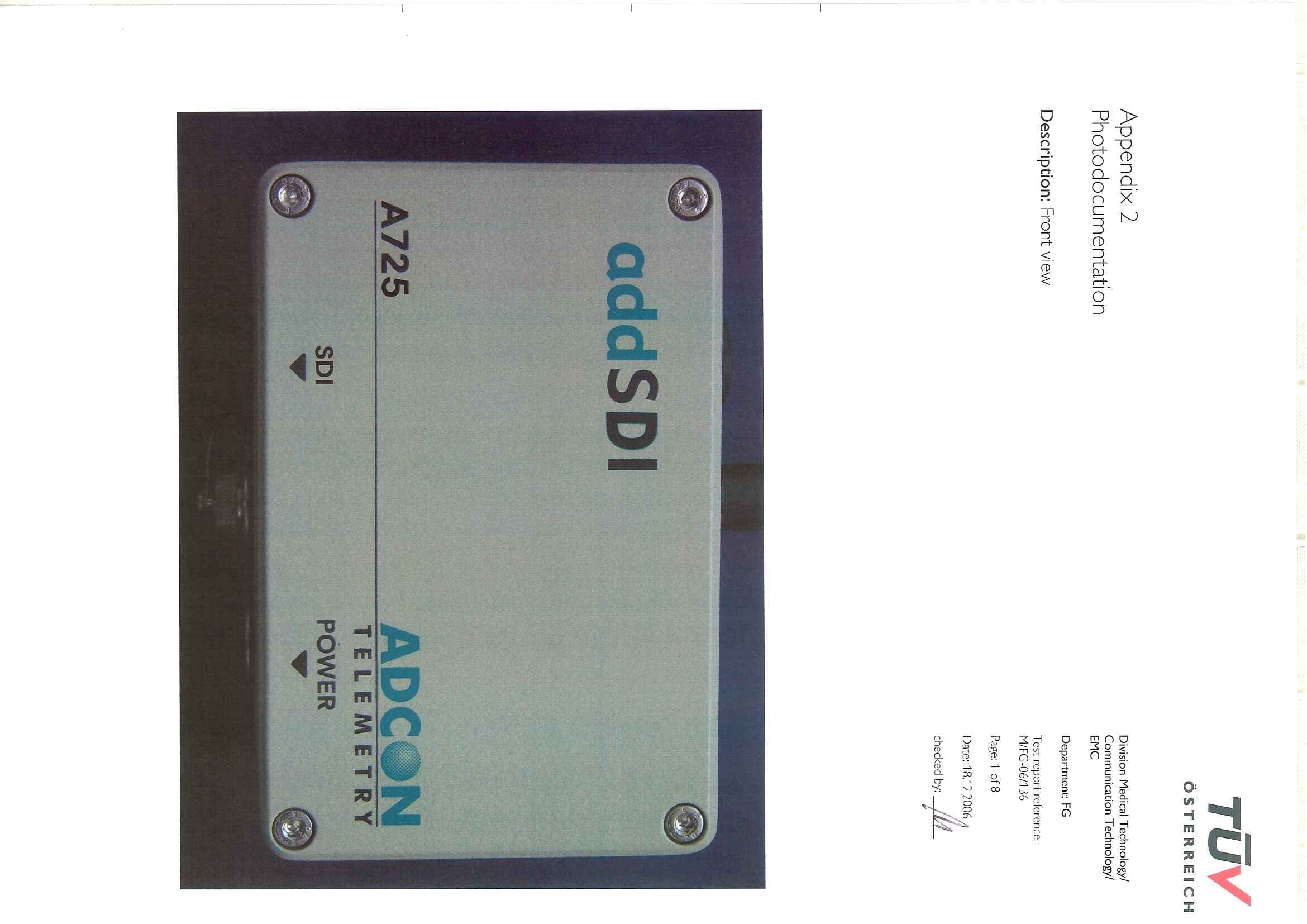 Telemetry transceiver - FCC ID SHXA725 - Ott Hydromet GmbH Business Unit Adcon Telemetry