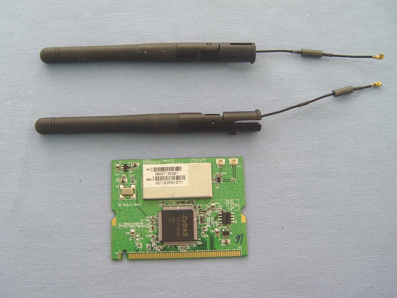 WLAN 802.11b/g mini PCI Card - FCC ID SLH-WL-3002B - HL-Tech Corporation