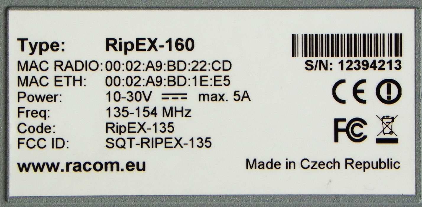 VHF NARROWBAND RADIOMODEM - FCC ID SQT-RIPEX-135 - Racom (2)