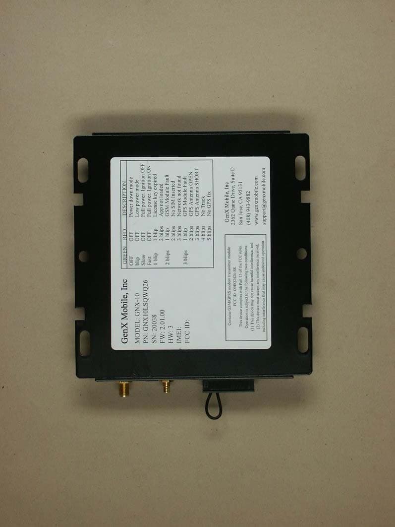 GPRS Vehicle Location Device - FCC ID SQVGNX-10 - GenX Mobile, Incorporated