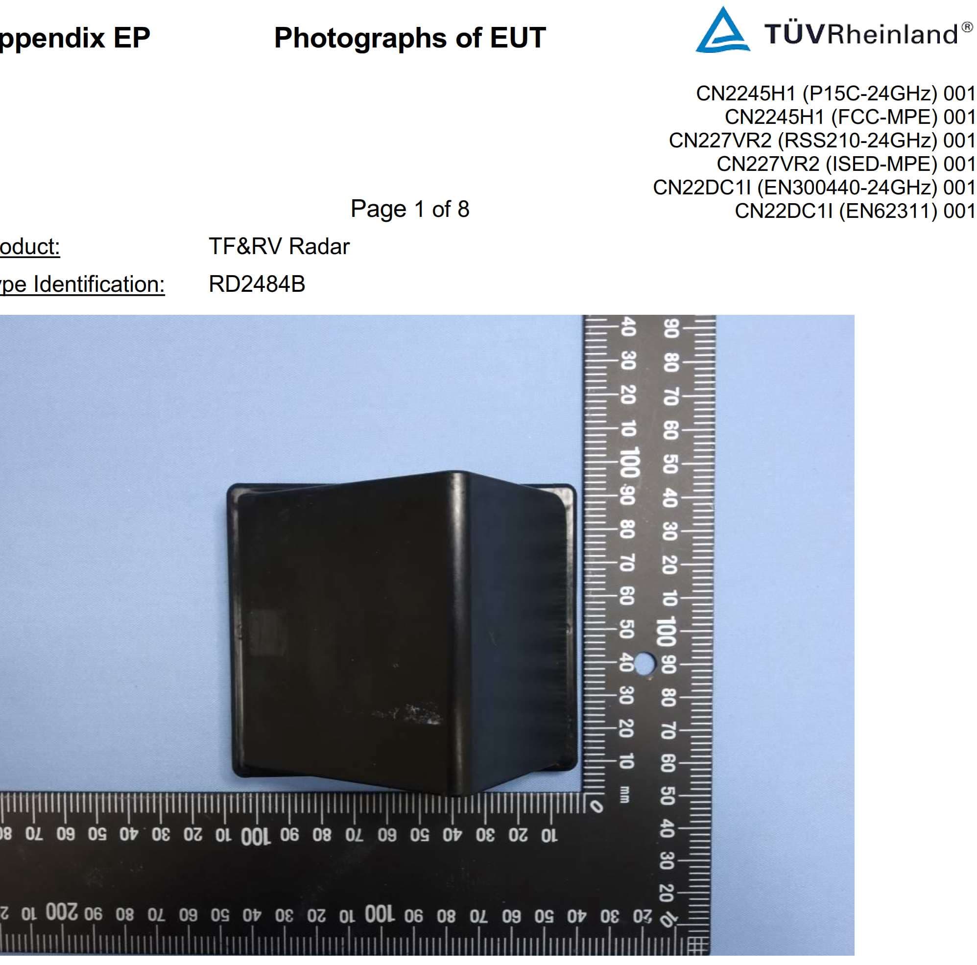 TF&RV Radar - FCC ID SS3-RD2484B2111 - SZ DJI TECHNOLOGY CO., LTD
