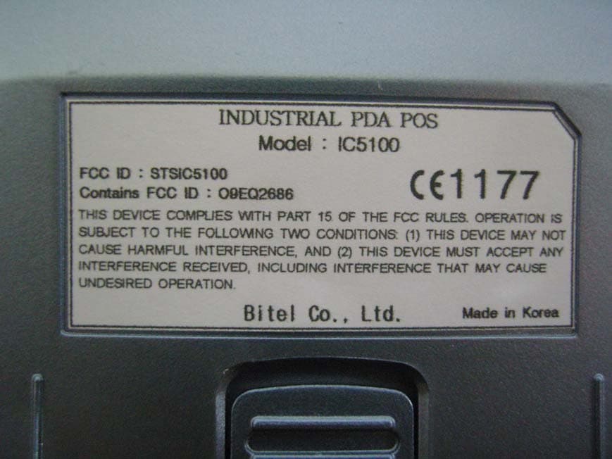 INDUSTRIAL PDA POS - FCC ID STSIC5100 - Bitel Co., Ltd.