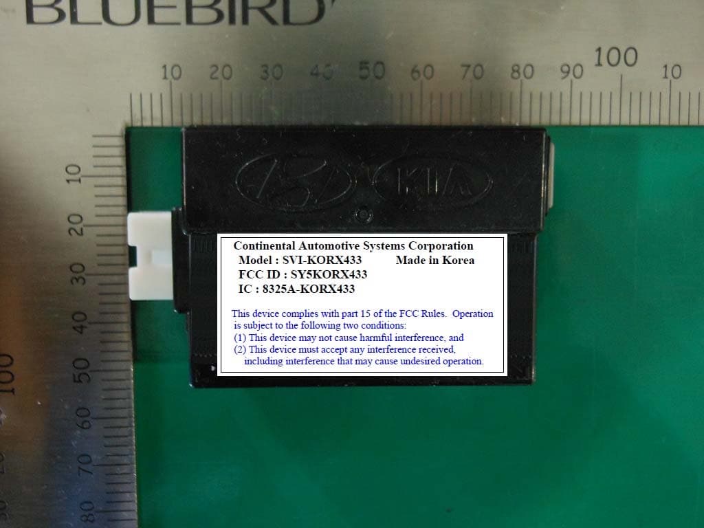 Remote Keyless Entry System (Receiver) - FCC ID SY5KORX433 - Continental Automotive Korea Ltd.