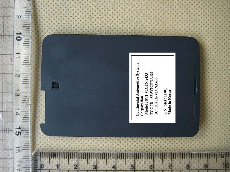Smart Card Key - FCC ID SY5VICFNA433 - Continental Automotive Korea Ltd.
