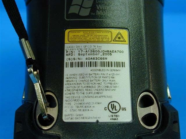 802.11 in dual tranamitter Handheld PC - FCC ID TBUMC9060GEX - BARTEC