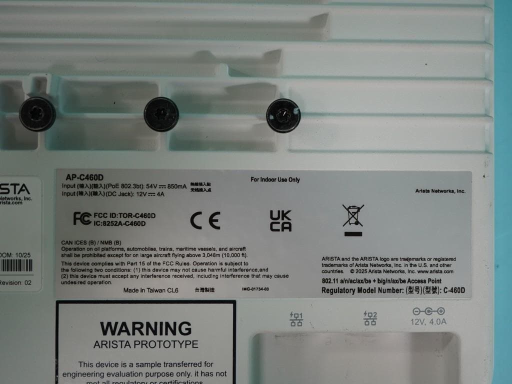 Wireless Access Point - FCC ID TOR-C460D - Arista Networks, Inc. (2)