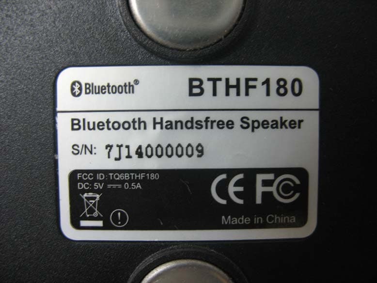 Bluetooth handsfree speaker - FCC ID TQ6BTHF180 - Flaircomm Technologies Inc.