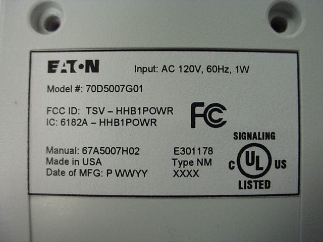 Wireless Sensor - FCC ID TSV-HHB1POWR - Eaton Corporation