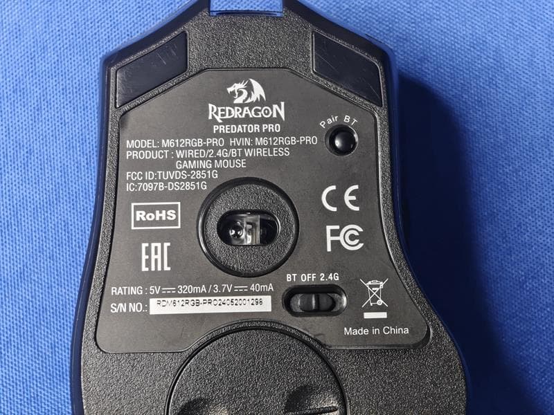 WIRED/2.4G/BT WIRELESS GAMING MOUSE - FCC ID TUVDS-2851G - Eastern Times Technology Co., Ltd.