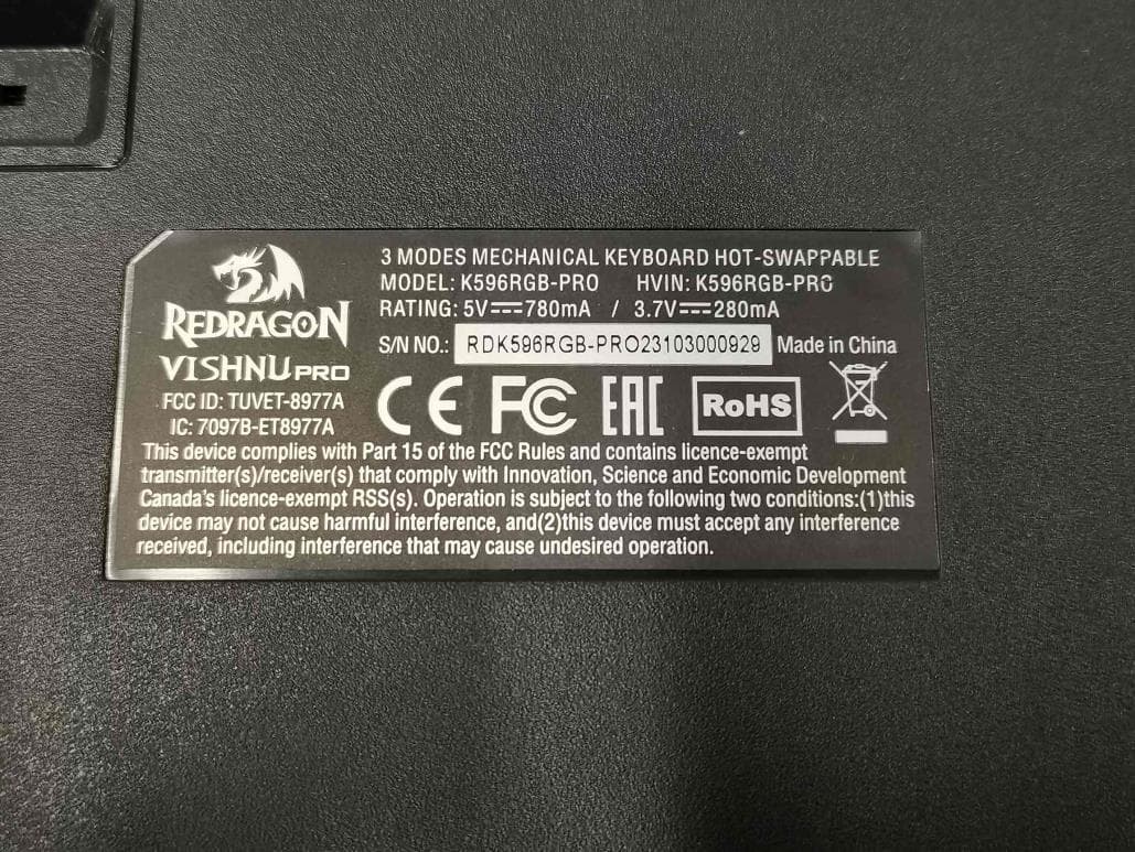 3 MODES MECHANICAL KEYBOARD HOT-SWAPPABLE - FCC ID TUVET-8977A - Eastern Times Technology Co., Ltd.