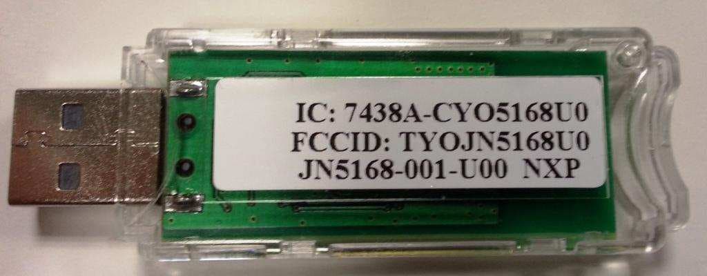 JN5168-001-U00 Wireless USB Dongle - FCC ID TYOJN5168U0 - NXP Laboratories UK Ltd