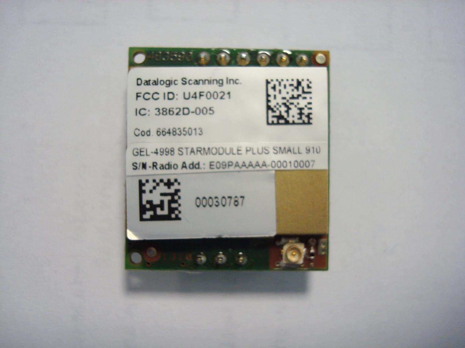 Star Module PLUS Small 910MHz - FCC ID U4F0021 - Datalogic S.r.l.