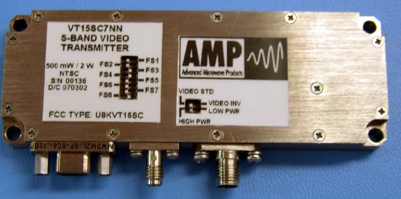 S-Band 2W Analog FM Video Transmitter - FCC ID U8KVT15SC - Advanced Microwave Products, LLC