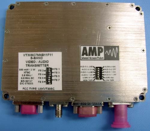S-Band 2W Analog FM Video/Audio Transmitter - FCC ID U8KVT30SC - Advanced Microwave Products, LLC