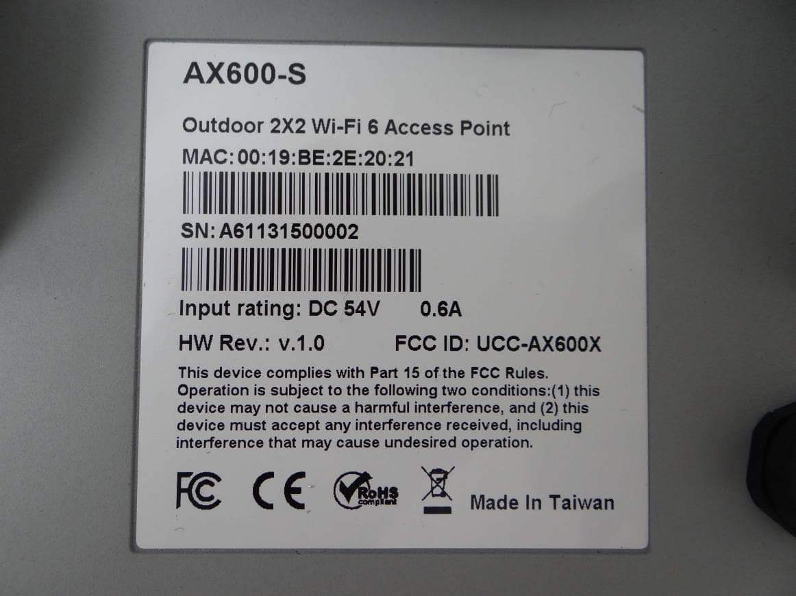 Outdoor 2 x 2 Wi-Fi 6 Access Point - FCC ID UCC-AX600 - Altai Technologies Limited