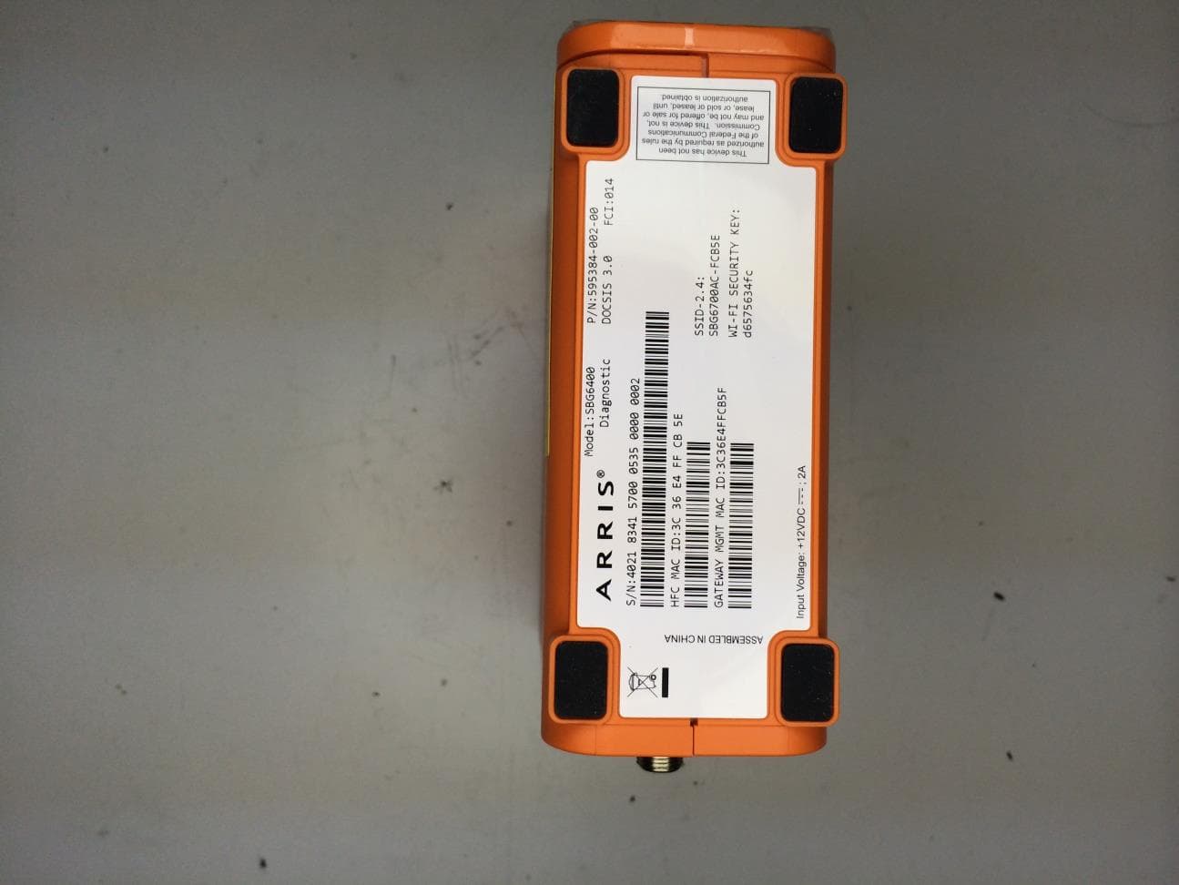 2-port DOCSIS 3.0 Gateway - FCC ID UIDSBG6400 - ARRIS (3)