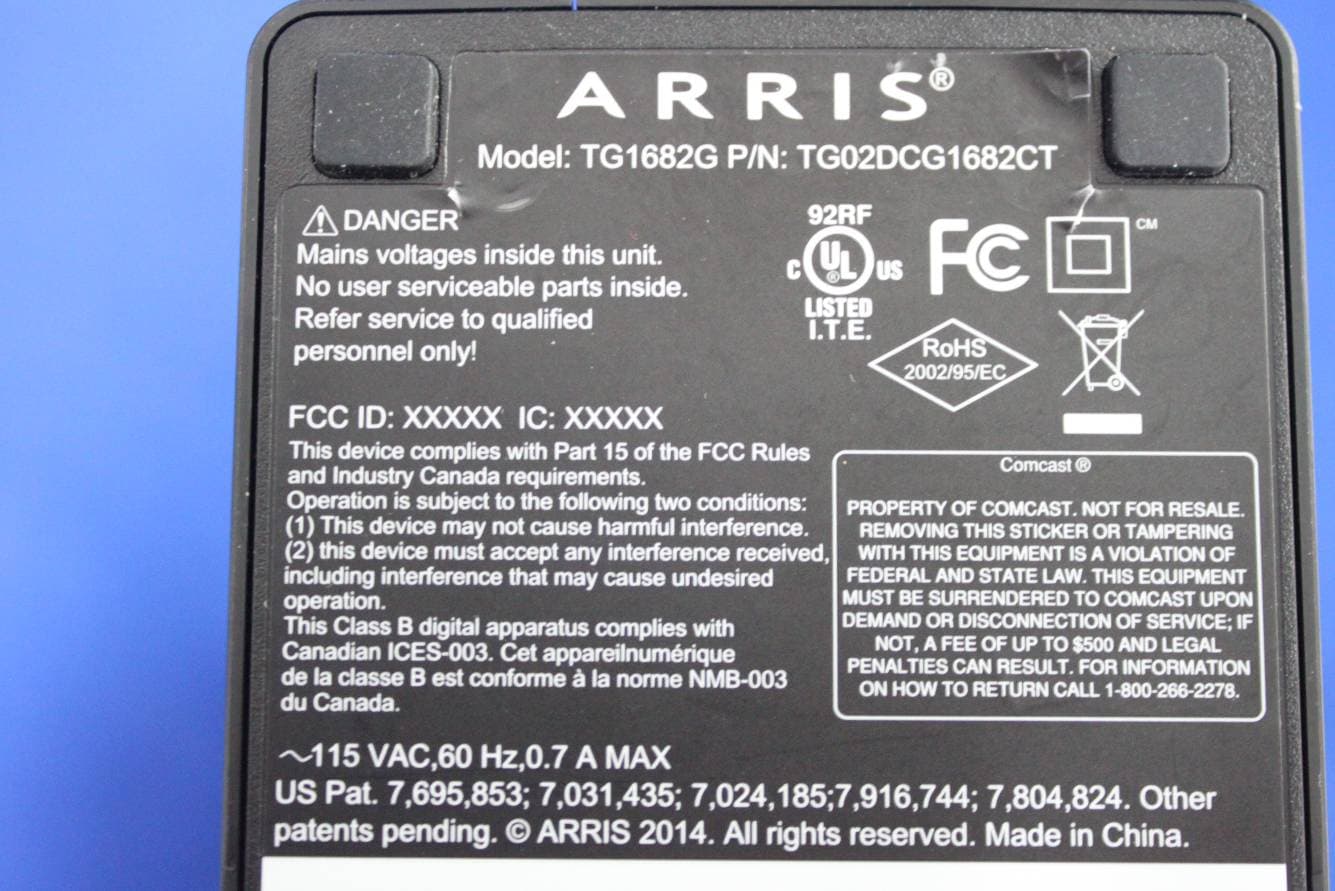 4-port DOCSIS 3.0 Gateway - FCC ID UIDTG1682 - ARRIS (1)