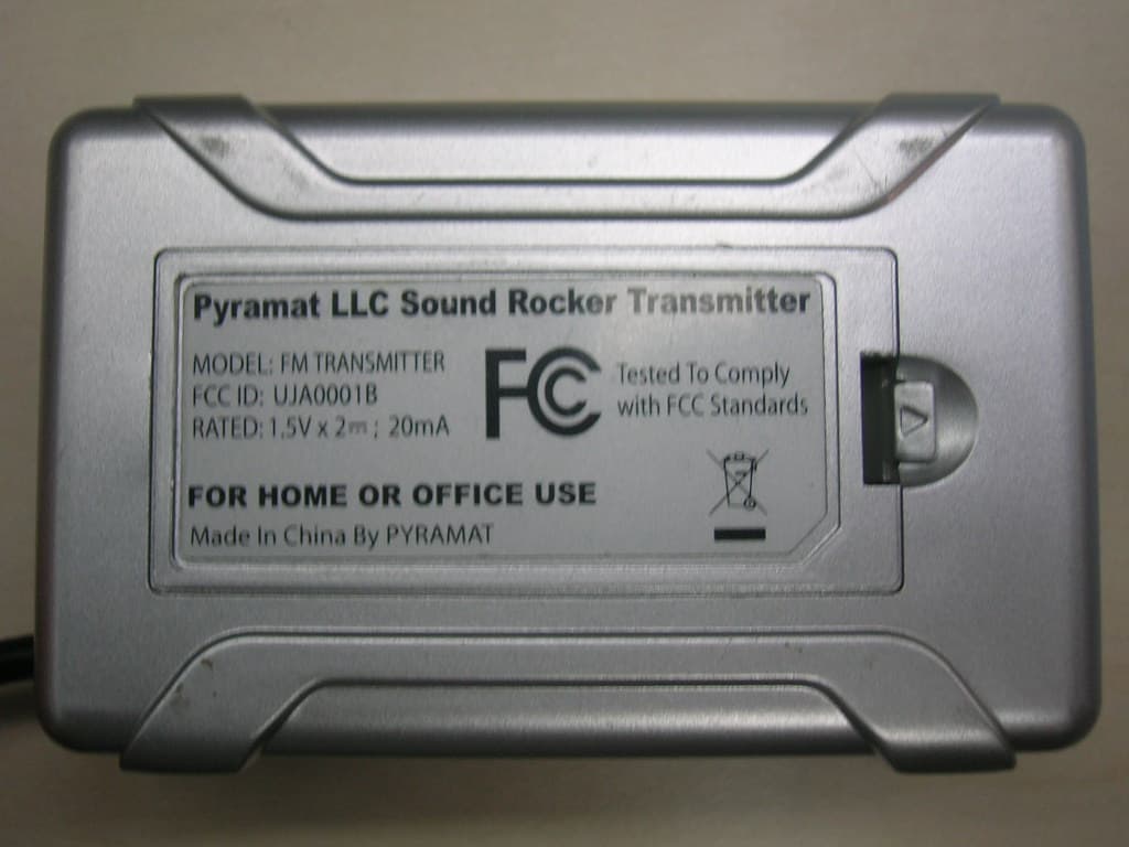 FM Transmitter - FCC ID UJA0001B - Pyramat LLC (3)