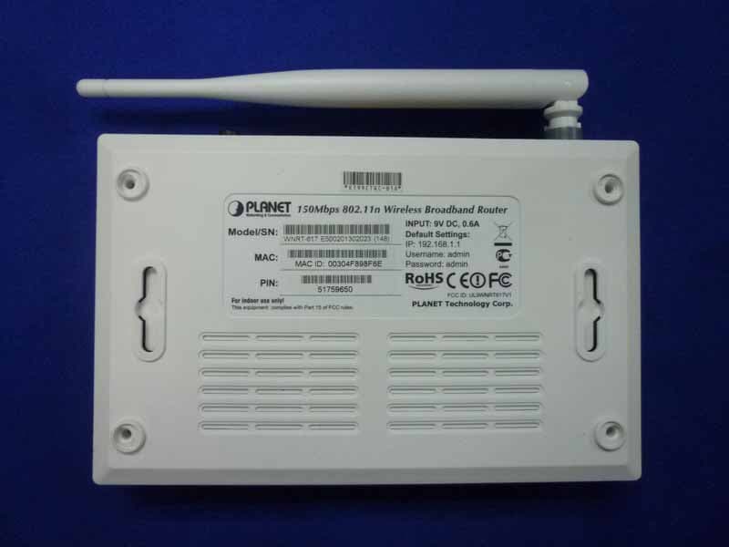 150Mbps 802.11n Wireless Broadband Router - FCC ID UL9WNRT617V1 - Planet Technology Corporation (2)