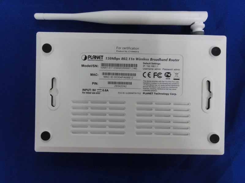 150Mbps 802.11n Wireless Broadband Router - FCC ID UL9WNRT617V2 - Planet Technology Corporation (3)