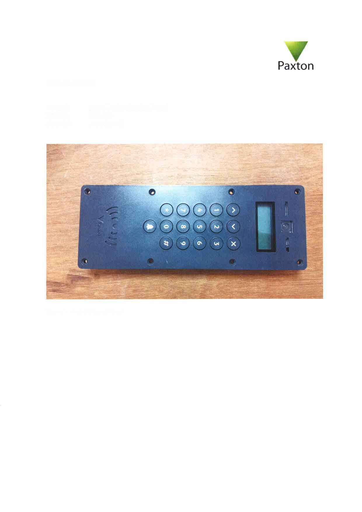 Door access system operating on 125kHz and 13.56MHz - FCC ID USE337420 - Paxton Access Ltd